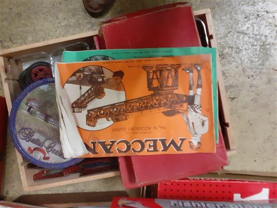 A collection of vintage and modern Meccano sets and loose Meccano,